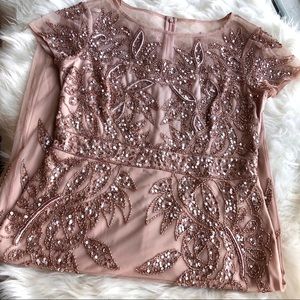 Adrianna Papell beaded blush dress
